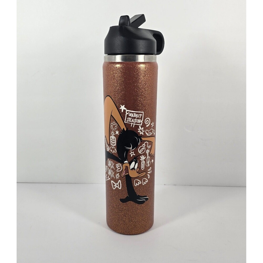 Daffy Duck Looney Tunes Six Flags Stainless Steel Water Bottle Sparkly Copper